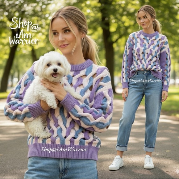 AKNVAS lattice open weave chunky knit sweater *shop@iamwarrior - Picture 1 of 14